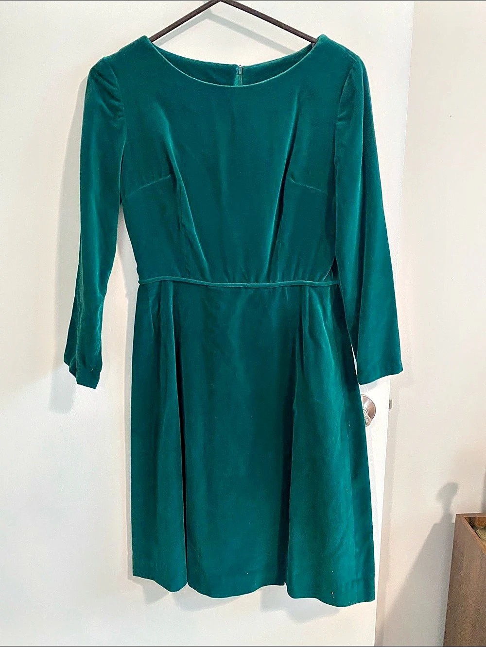 Handmade Vintage Emerald Velvet Dress